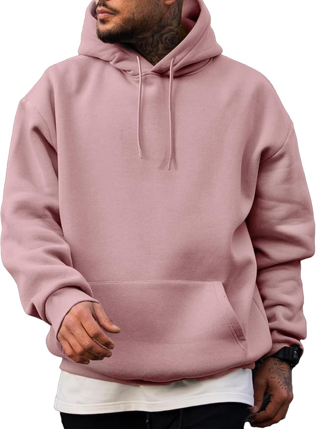 JMIERR Mens Casual Cotton Hooded Collar Drawstring Hoodies Pullover Sweatshirts Casual Long Sleeve Shirts