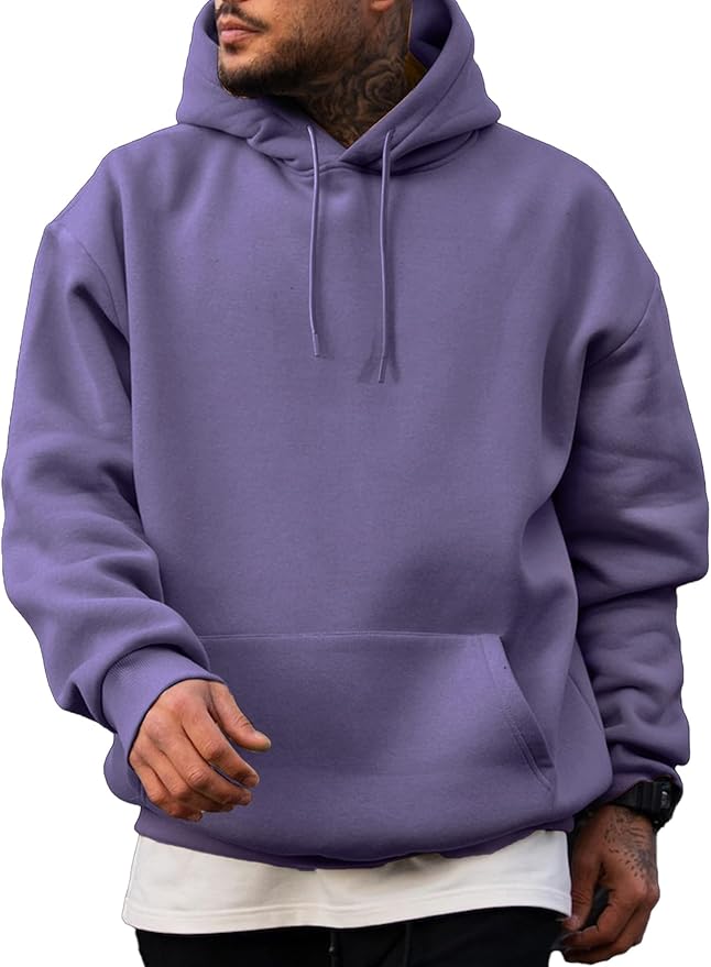 JMIERR Mens Casual Cotton Hooded Collar Drawstring Hoodies Pullover Sweatshirts Casual Long Sleeve Shirts