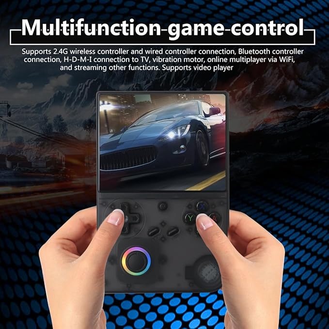 2026 New All-in-One Retro Gaming Station: 64-bit Linux Handheld Console with 4" IPS Screen, 64GB Storage, 5G WiFi & BT 4.2 for Online Gaming/Streaming, HDMI TV-Out Support(Black)