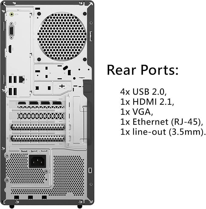 Lenovo IdeaCentre Secure & Productive Business Tower Desktop, Intel 10-Core Ultra 5 225, 32GB DDR5 RAM, 2TB SSD, HDMI + VGA, Wi-Fi 6E, RJ-45, USB-C, Windows 11