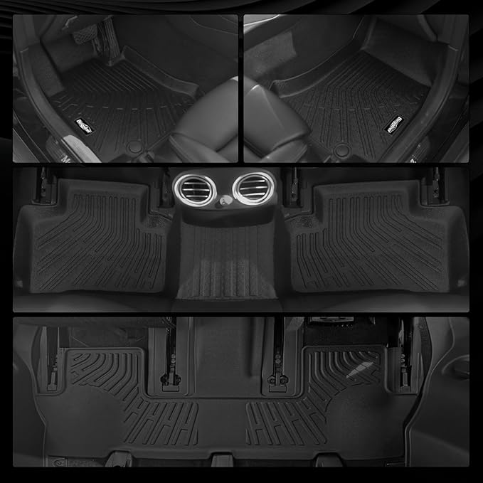 Floor Mats for 2018-2024 Ford Expedition 7 Seats(2 Row Bucket Seat), Trunk Mat and Backrest Mat All Weather TPE Protector for Ford Expedition Accessories