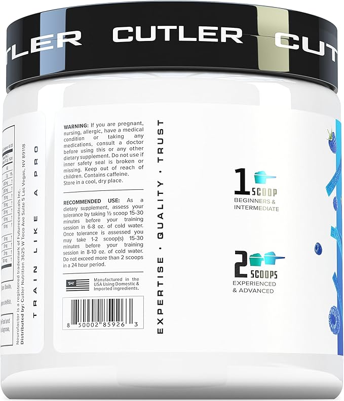 Prevail Pre Workout Powder with Nootropics: Best Pre Workout for Men and Women, Cutting Edge Energy and Focus Supplement with L Citrulline, Alpha GPC, L Tyrosine | Sour Blue Razz, 40 Scoops