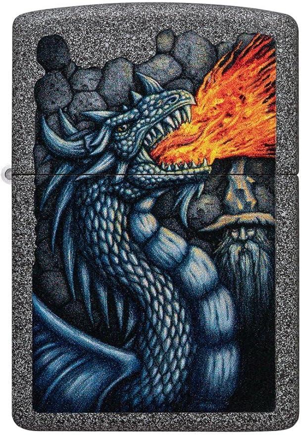 Custom Personalized Classic Dragon Designs Zippo Windproof Lighter Engraving - Christmas, Halloween & Valentines Day Gift (Iron Stone)