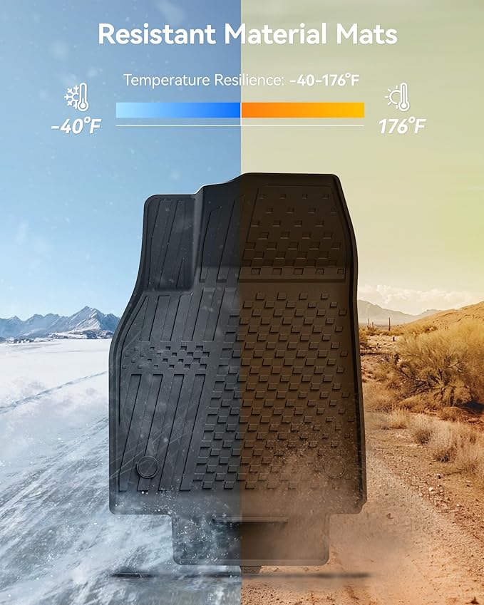3W Tesla Model Y Juniper Floor Mats, Front Rear Cargo Liner & Seatback Protector, Custom Fit 2025 2026 Model Y Acecessories, TPE All Weather Odorless Non-Slip, Black