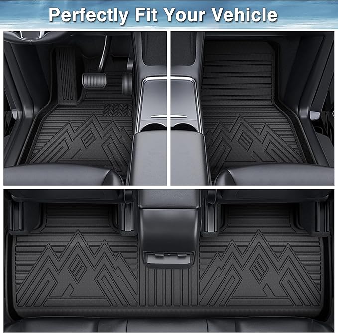 Mixsuper Liner Floor Mats for Volkswagen Taos 2022-2026 All Weather Floor Liners for VW Taos Accessories Durable 1st & 2nd Set Black