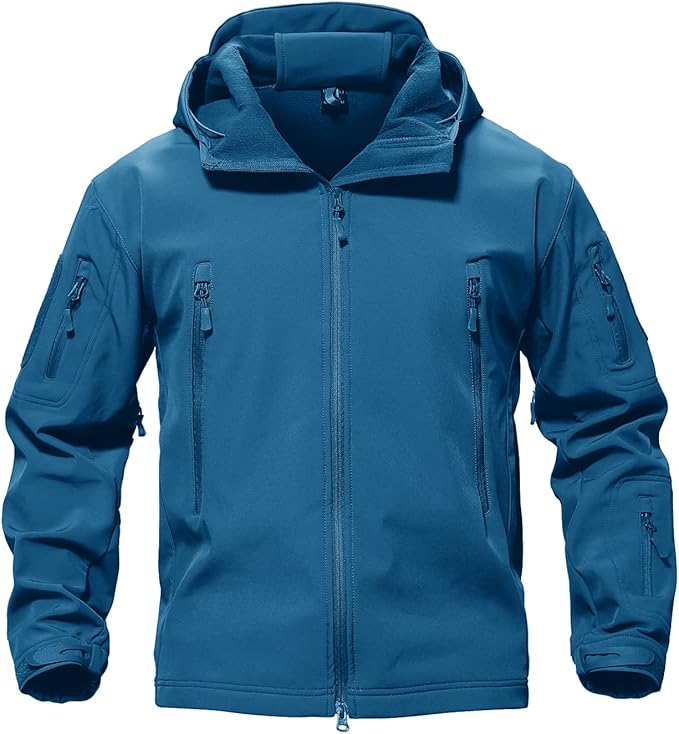 TACVASEN Men's Special Ops Military Tactical Soft Shell Winter Warm Fleece Lined Jacket Rain Hood Coat Hiking Snowboard