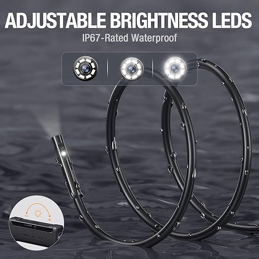 USB C Endoscope Camera with Light, Teslong 1080P HD Dual Lens Snake Borescope Inspection Cam with 8+1 LEDs, 16.5FT Flexible Probe Cable, Fiber Optic Scope Compatible with iPhone 15, Android Phone