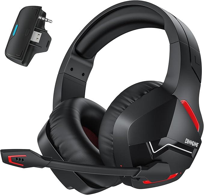 BINNUNE Xbox Wireless Gaming Headset for Xbox Series X/S, Xbox One,120H Ultra-Long Battery, Bluetooth 5.3 Gaming Headphones with Noise-Canceling Mic, Comfortable Over-Ear Headphones
