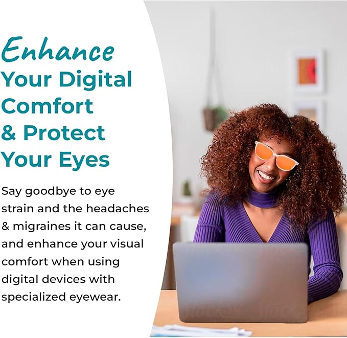 100% Blue Light Blocking Glasses - Women + Men - Better Sleep - Anti Eye Strain Protection - Computer Screens Gaming