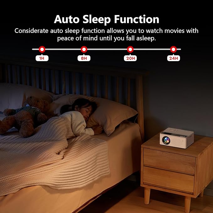 TMY Netflix-Officially-Licensed Mini Movie Projector with Wifi and Bluetooth, 1080P Full HD Portable Projector, Compatible with TV Stick/Smartphone/HDM/USB, indoor & outdoor use