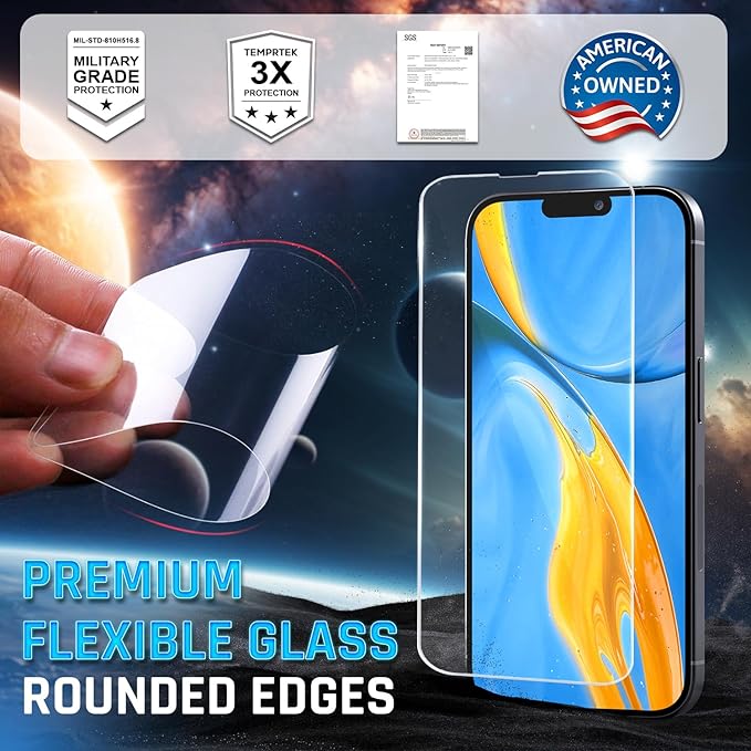 TEMPRTEK+ 2 Pack Screen Protector for iPhone 16 Pro MAX 9H+ Anti Scratch/Fingerprint | Bubble Free Easy Installation | Case Friendly 10X Military Grade Protection
