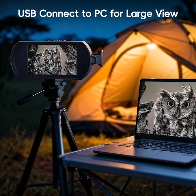 Night Vision Goggles - 4K Night Vision Binoculars for Adults, 4'' HD Screen Binoculars Camera for Camping/Security, Support Computer, 10x Zoom, 5000mAh Battery, 32GB TF Card, Gifts for Men, Black