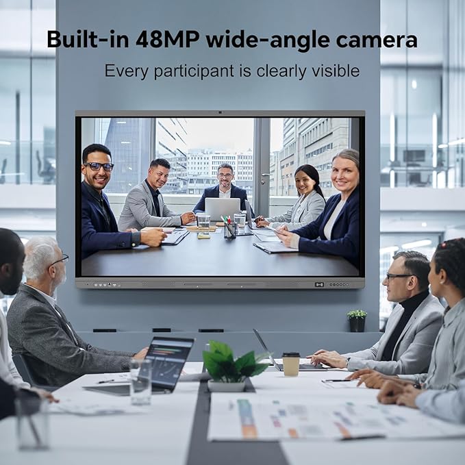 75" Smart Board, 4K Digital Whiteboard for Office, Hybrid Work & Classrooms, Google EDLA-Certified Interactive Whiteboard with Android 14, OTA Updates & Open Apps Ecosystem, 8+128GB Storage