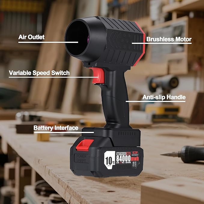 Jet Blower 4.0, Electric Cordless Leaf Blower 160,000 RPM 200 Mph,64 mm Air Outlet, 1800g Air Pressure，Handheld Leaf Blower，Blower for Patio,Lawn,Blowing Leaves (for Dewalt)