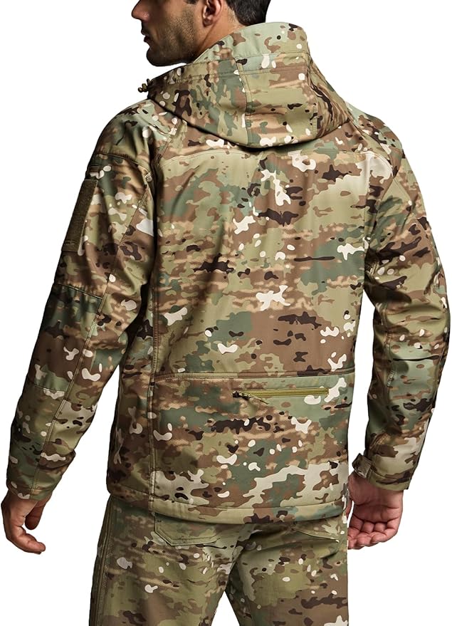 CQR Men's Tactical Softshell Jacket, Winter Warm Fleece Lined Coat, Water Resistant Outdoor Hunting Hiking Rain Windbreaker