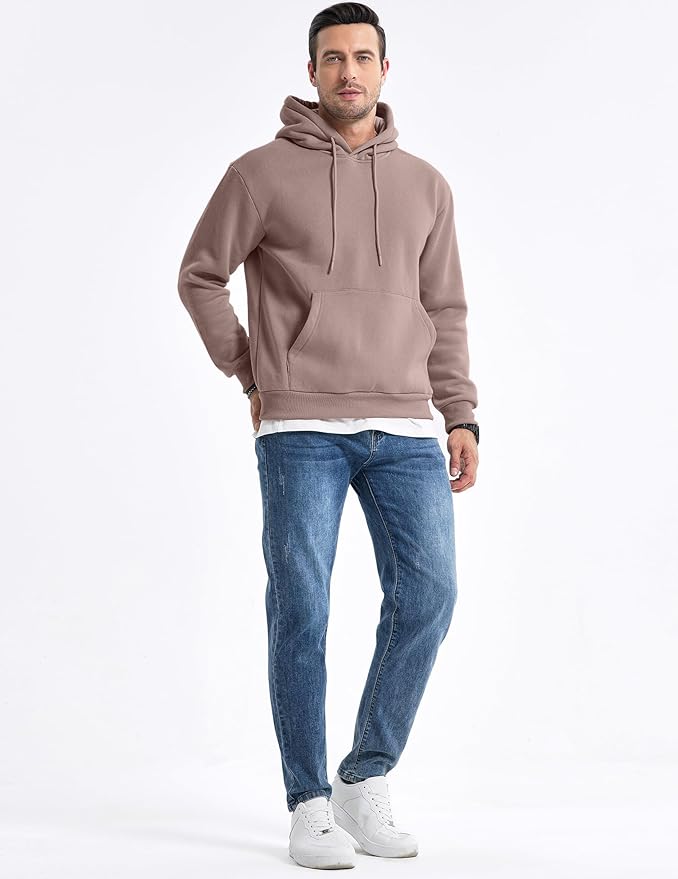 JMIERR Mens Casual Cotton Hooded Collar Drawstring Hoodies Pullover Sweatshirts Casual Long Sleeve Shirts
