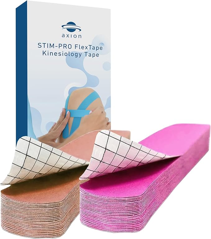 axion Kinesiology Tapes PRECUT Beige Pink | 50 Pre-Cut Sport Tape Strips 10x2 in | Waterproof • Skin-Friendly • Elastic | Kinesiology Tapes Ideal for Sports