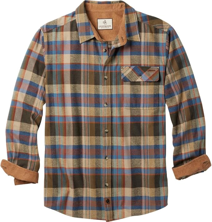 Legendary Whitetails Men's Flannel Shirt Long Sleeve Button Down 100% Cotton