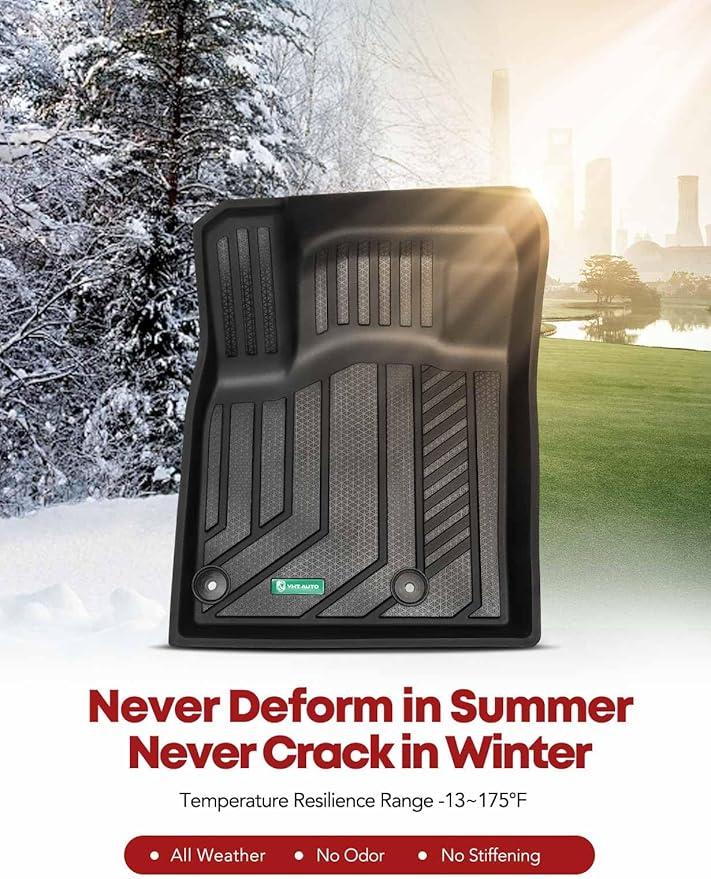 YHTAUTO Floor Mats Compatible with Nissan Rogue 2021-2026 Not Rogue Sport or Select, TPE All Weather Car Mats Waterproof Anti-Slip Odorless Floor Liner, Interior Car Accessories Front & 2nd Row Liner