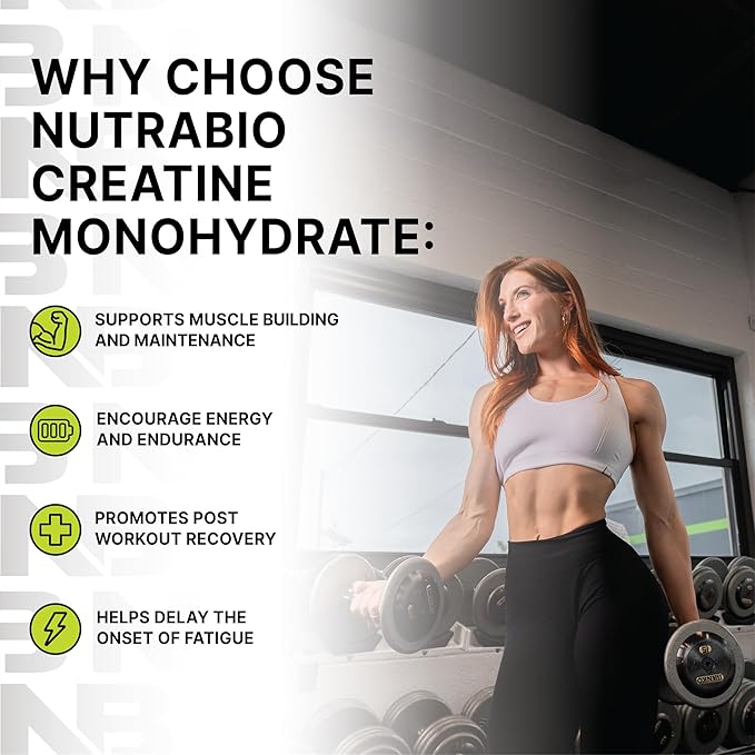 NutraBio Pure Micronized Creatine Monohydrate Powder Supplement, Unflavored, (1000 g) - Supports Bulk Muscle Energy, Recovery, and Strength - HPLC Tested Creatine Powder Supplement for Men and Women