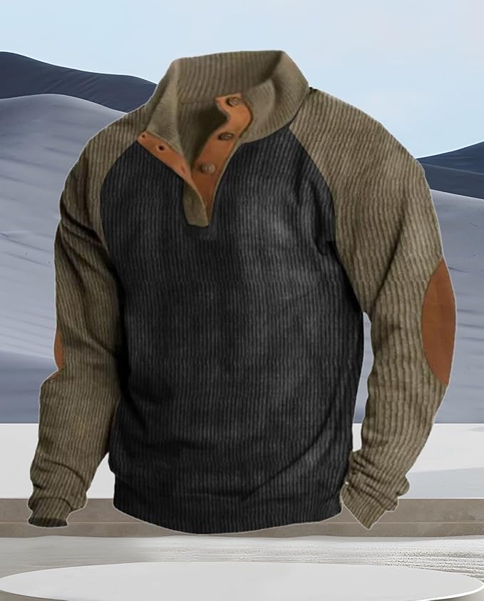 Western Sweatshirts for Men Aztec Retro Pullover Quarter Zip Sweatshirt Mens Stitching Color Fleece Sweatshirt