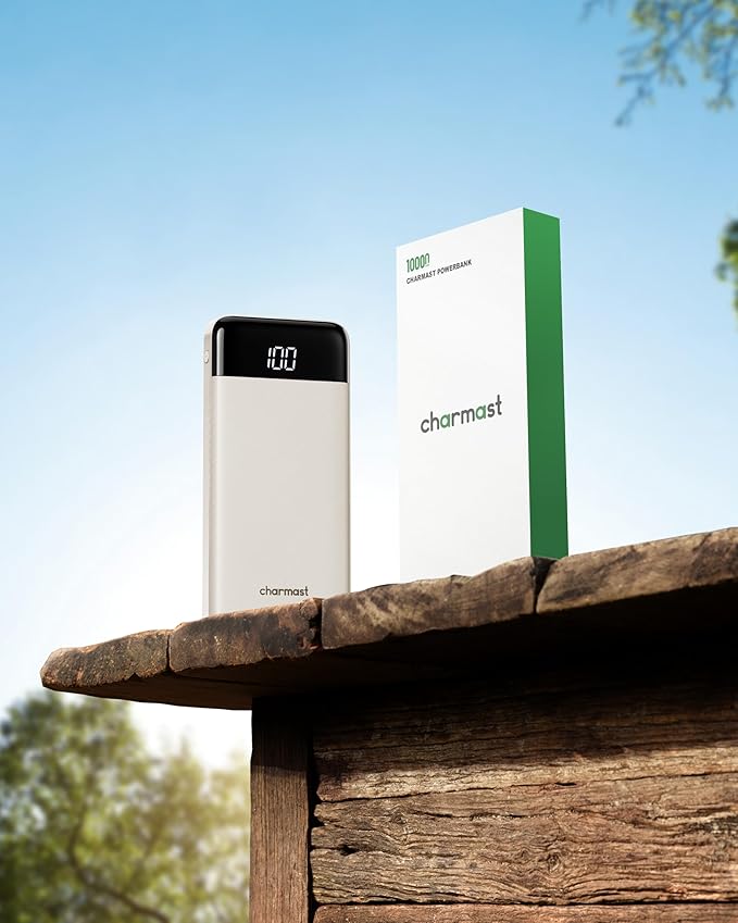 charmast Portable Charger with Built in Cables, Power Bank with Cords Wires, Slim 10000mAh Travel Battery Pack 6 Outputs 3 Inputs 3A Fast Charging for Samsung Google Pixel LG Moto iPhone iPad