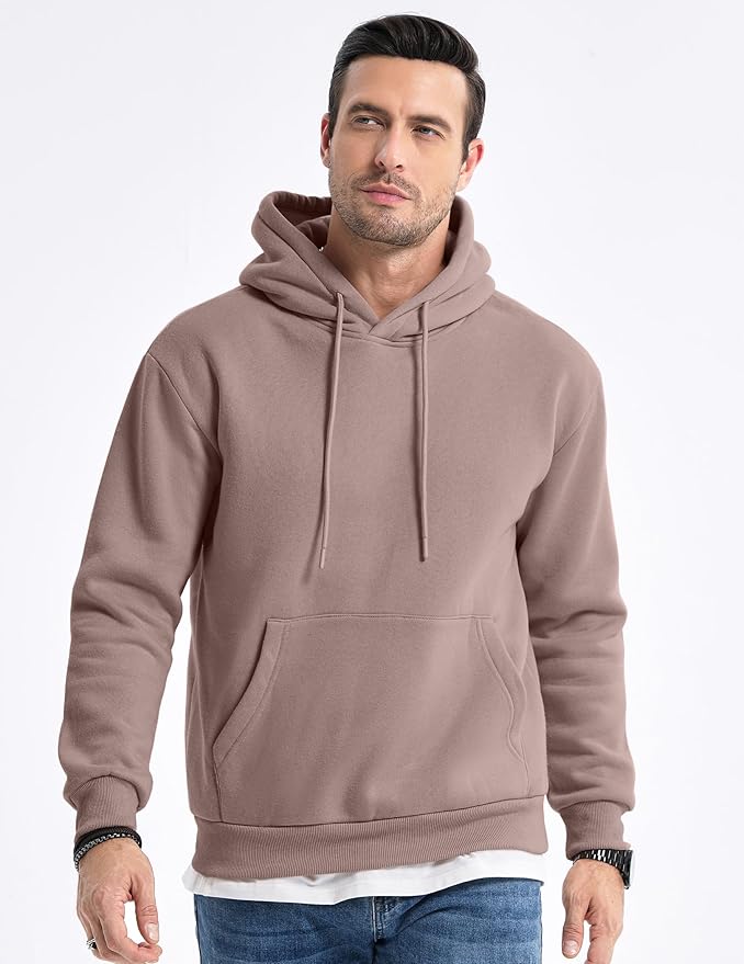 JMIERR Mens Casual Cotton Hooded Collar Drawstring Hoodies Pullover Sweatshirts Casual Long Sleeve Shirts