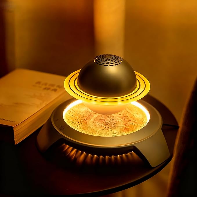 Magnetic Levitation Bluetooth Speaker, Floating Wireless Smart Audio with LED Lights Floating in The air HiFi Lossless Surround Sound Cool Gadgets for Men Home Office Decor