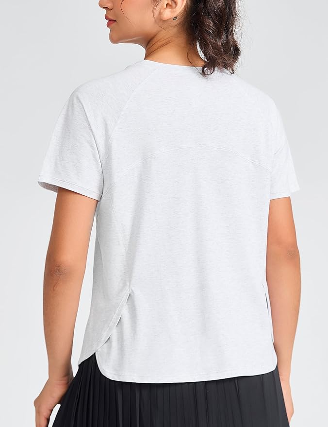 THE GYM PEOPLE Women's Short Sleeve Workout Shirts Breathable Yoga T-Shirts with Side Slits Athletic Tee Tops
