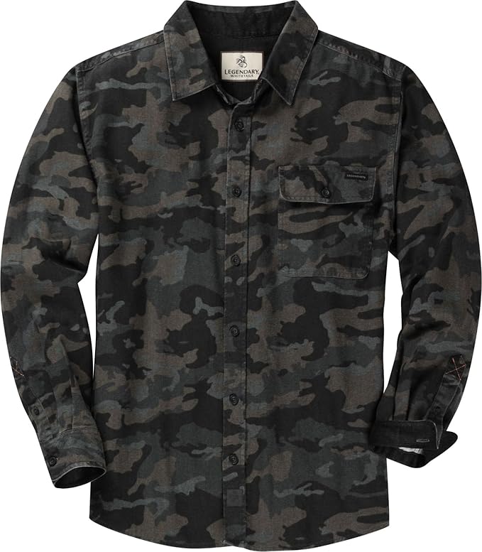 Legendary Whitetails Men's Flannel Shirt Long Sleeve Button Down 100% Cotton