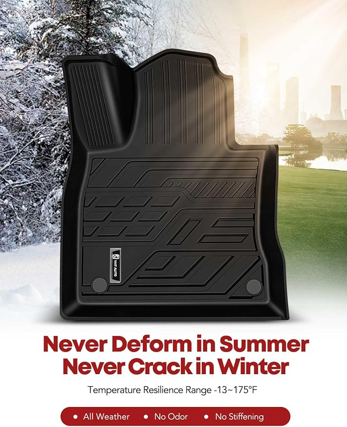 YHTAUTO Floor Mats Fit 2020-2026 Ford Explorer, TPE All Weather Car Mats Waterproof Anti-Slip Odorless Floor Liner, Interior Car Accessories Front & 2nd Row Liner