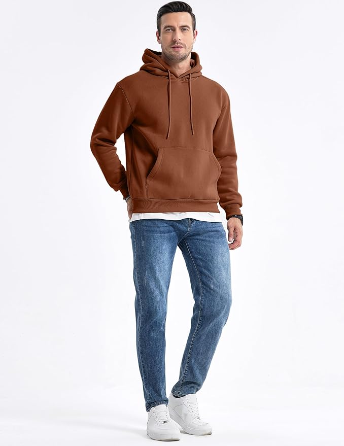 JMIERR Mens Casual Cotton Hooded Collar Drawstring Hoodies Pullover Sweatshirts Casual Long Sleeve Shirts