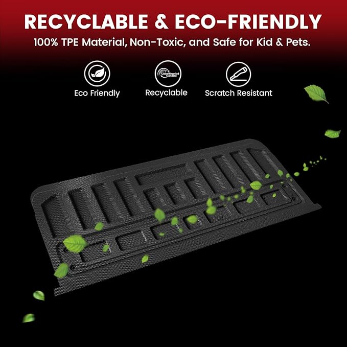 LASFIT Tailgate Mat for Ford Ranger 2023 2022 2021 2020 2019 Truck Tailgate Liner All Weather Protector TPE Easy Clean Tailgate Cover