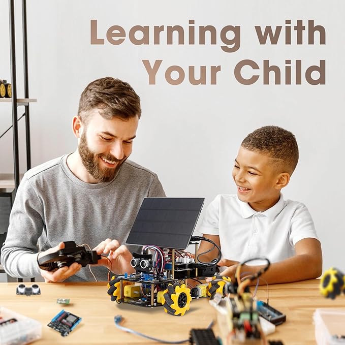 Robotics Kit for Kids Ages 8–12,ACEBOTT STEM Robot Car with Solar Powered,Compatible with Arduino & Scratch,STEM Toys for Boys Ages 8–12,App & Remote Control,Programmable ESP32,Gift for Boys and Girls