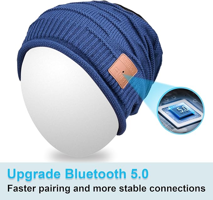 Bluetooth Beanie for Men Hat with Headphones,Unisex Tech Gifts Stocking Stuffers Adults