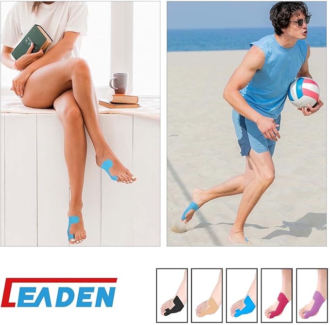 IEADEN Precut Kinesiology Tape for Bunion, 40 Pcs, Bunion Corrector & Relief, Big Toe Support and Pain Relief, Breathable Hypoallergenic Latex-Free Tape (Purple)