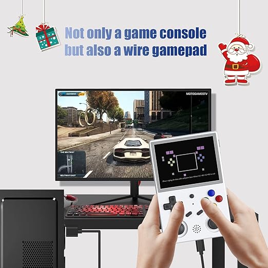 RG353V Retro Handheld Game with Dual OS Android 11 and Linux,RG353V with 64G TF Card Pre-Installed 4452 Games Supports 5G WiFi 4.2 Bluetooth Online Fighting,Streaming and HDMI