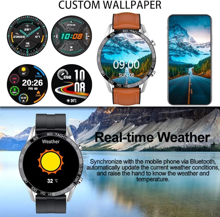 FILIEKEU Men Smart Watch for Android iOS, Bluetooth Calls Voice Chat with Heart Rate/Sleep Monitor Fitness Tracker, 1.3" Full Touch Screen IP67 Waterproof Stainless Steel Activity Tracker for Men
