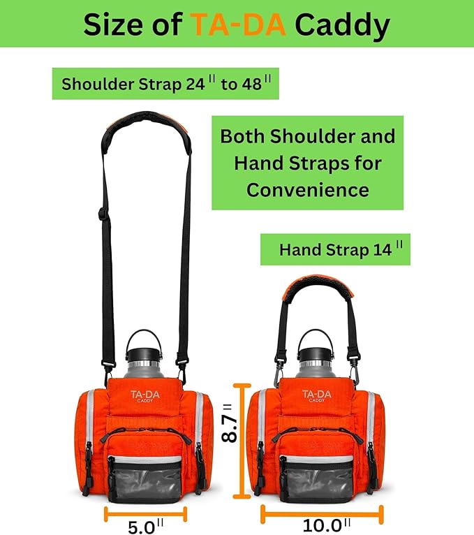 TA-DA Caddy Bag Everywhere you Go | Core Items are Bottle Phone Keys Wallets Etc., so Easy Access and more Convenient than Purse, Carrier, Crossbody, Messenger, Duffle, Fanny, Tote | W-7 H-10 L-10 |