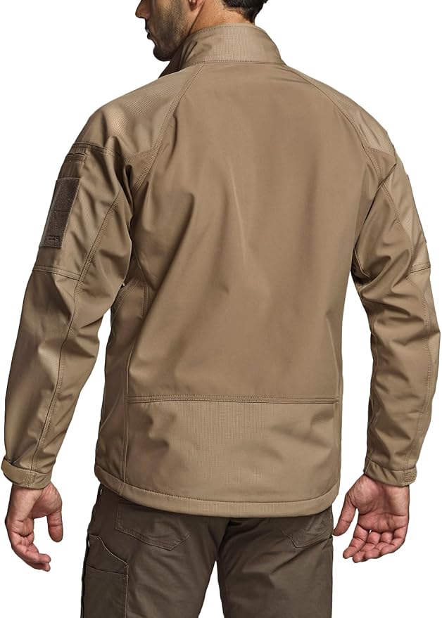 CQR Men's Tactical Softshell Jacket, Winter Warm Fleece Lined Coat, Water Resistant Outdoor Hunting Hiking Rain Windbreaker