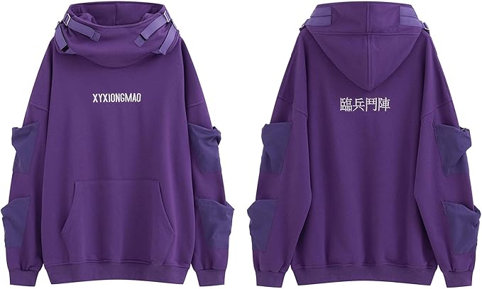 XYXIONGMAO Streetwear Techwear Hoodie Tactical Mens Black Urban Hip Hop Japanese Sweatshirt