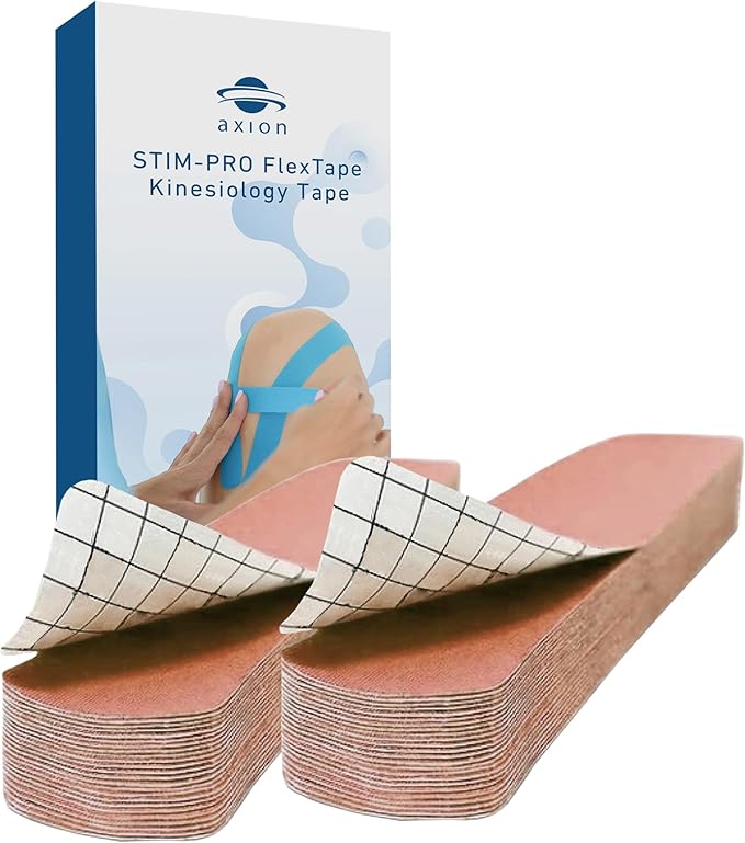 50 Precut axion Kinesiology Tapes Strips| Beige Pre-Cut Sport Tape Strips 10x2in | Waterproof • Skin-Friendly • Elastic | Kinesiology Tapes Ideal for Sports