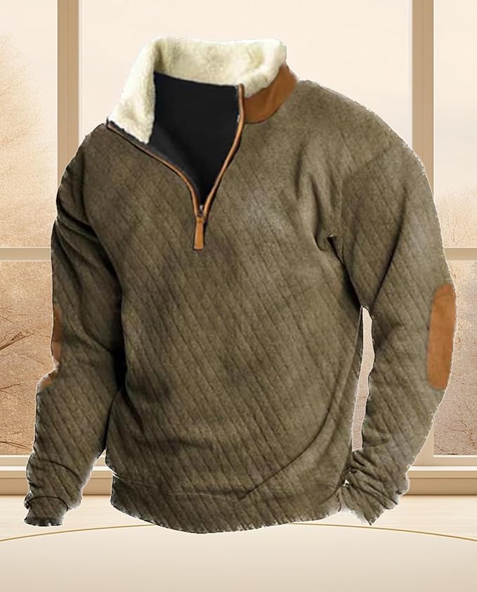 Western Sweatshirts for Men Aztec Retro Pullover Quarter Zip Sweatshirt Mens Stitching Color Fleece Sweatshirt