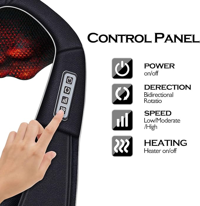 VIKTOR JURGEN Christmas Gifts for Women & Men, Shiatsu Neck and Shoulder Massager with Heat Deep Tissue Kneading Sports Recovery Massagers for Back, Foot, Relaxation Gifts for Wife, Husband, Him, Her
