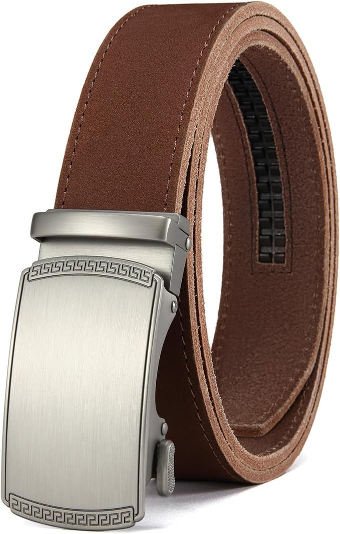 CHAOREN Mens Belt Leather Ratchet Belt - Customizable Fit, Effortless Style (35mm)