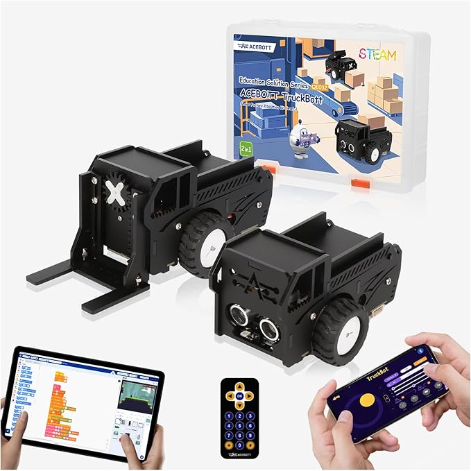 ACEBOTT Robotics for Kids Ages 12+, 2 in 1 Smart Robot Car Kit Compatible with Arduino & Scratch, STEM Toys Coding Robot Kit for STEM Classroom & Home Education, Gifts for Kids and Teens