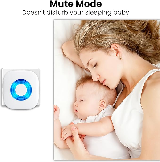 Wireless Doorbell with 3 Receivers 2 Buttons, PHYSEN Waterproof Door Bell Kits for Home Classroom, Operating at 1300-ft Range, 58 Ringtones & 5 Volume Levels with Mute Mode, Bright LED Indicator