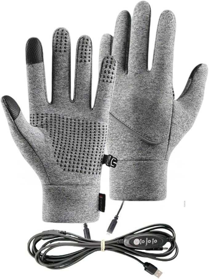 Heated Gloves for Men Women, Waterproofing-Touchscreens 3-Speed Temperature Control for Skiing, Cycling, Hiking