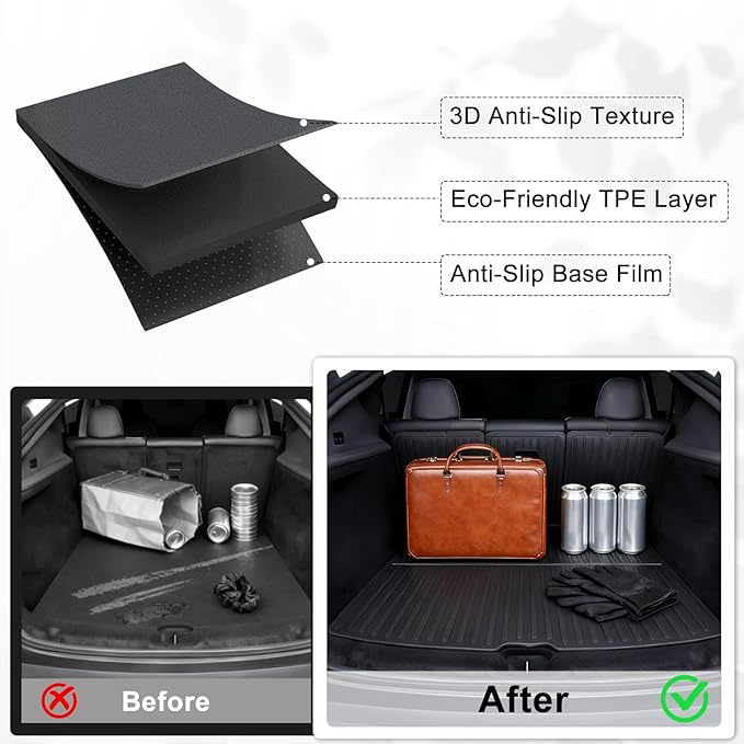 TPE Floor Mats for 2024-2026 Kia Seltos LX/S/EX/SX Turbo/X-Line, All Weather Car Floor Liners Fit Kia Seltos Accessories Black