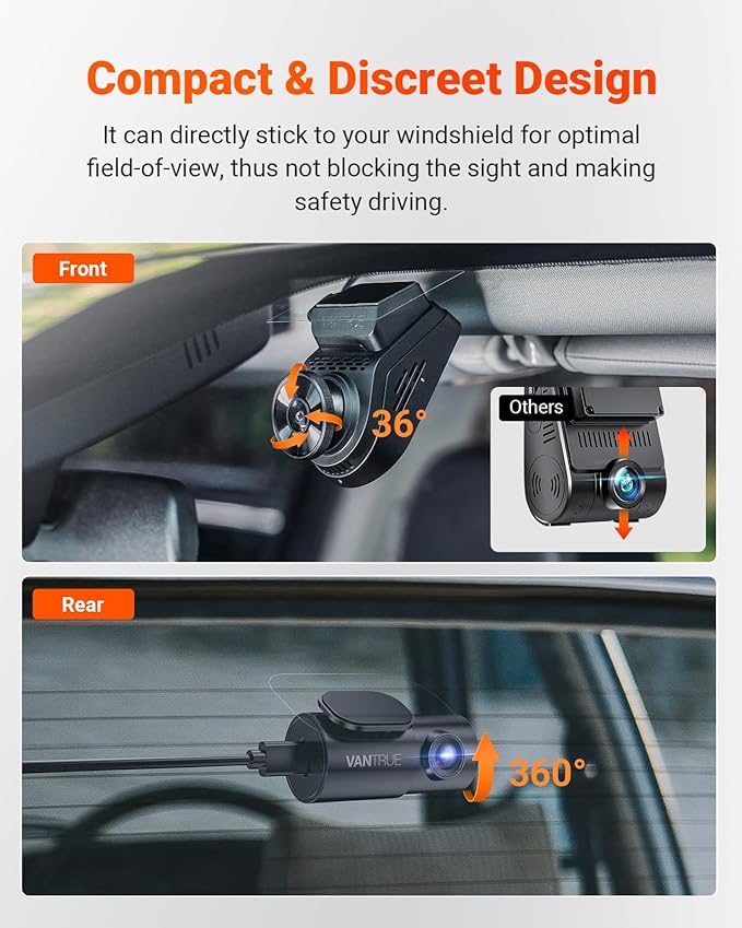 Vantrue S1 Pro AI Dash Cam Front and Rear, Dual 1440P Dash Camera w/2.7K, STARVIS 2, HDR Night Vision, 5G WiFi, 60FPS, GPS, Voice Control,24/7 Parking Mode, Support 512GB Max